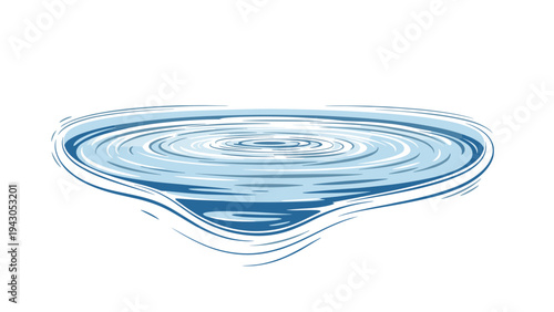 Hypnotic concentric ripples of blue water spreading across a flat surface, illustrating the effect of impact, disturbance, or movement.