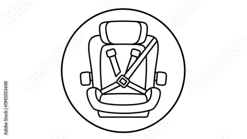 Child safety seat icon illustration safety protection design concept