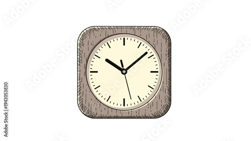 Minimalist square wall clock with a clean design, symbolizing time, punctuality, and a modern approach to timekeeping in offices or homes.