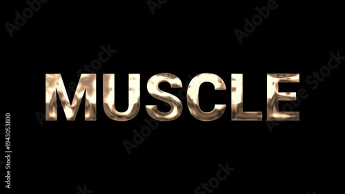 muscle gold text animation