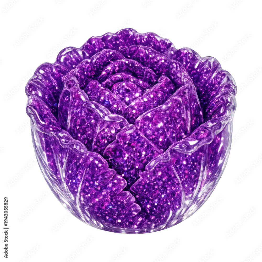 Fototapeta premium PNG Glittering purple cabbage art
