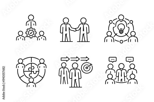 Illustrations of teamwork and collaborative business concepts