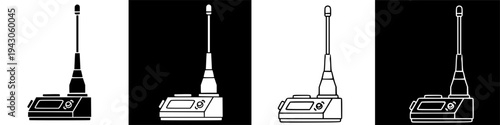 Wireless communication device with antenna icon illustration for signal reception.