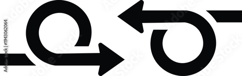 Circular refresh and reload arrow icon set representing repeat process, restart action, synchronization, undo redo operation and system update technology concept