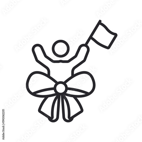 victory icons outline and Flat Style,transparent background