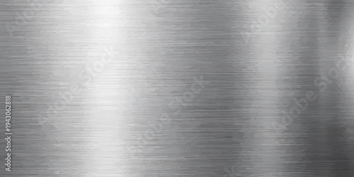 A seamless stainless steel brushed metal plate features a polished silver metallic texture with a shiny grey industrial aluminum surface pattern on a smooth titanium alloy sheet material