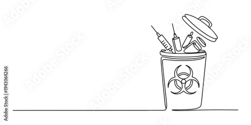 Biological hazard symbol. Icon for design. Easily editable, continuous one line drawing, Biohazard icon logo sign vector outline, Biological hazard symbol. Icon for design. Blank, white and black.
