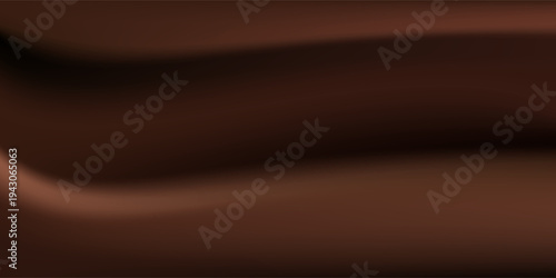Liquid chocolate swirl texture, dark brown abstract background. Smooth melted cocoa, sweet food with wavy silk cloth effect elegant