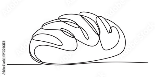 Croissant food pastry continuous one line drawing minimalist style isolate outline vector sketch, Croissant in continuous line art drawing style. Black line sketch on white background. one line Art