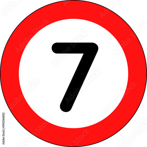 Speed Limit 7 Traffic Sign