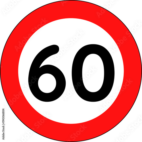 Speed Limit 60 Traffic Sign