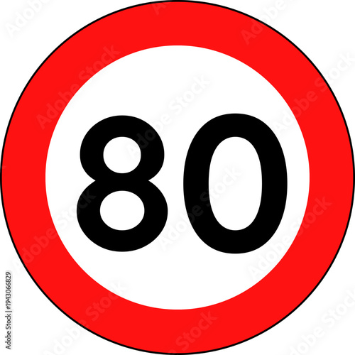 Speed Limit 80 Traffic Sign