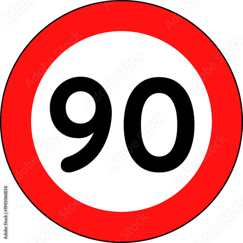 Speed Limit 90 Traffic Sign