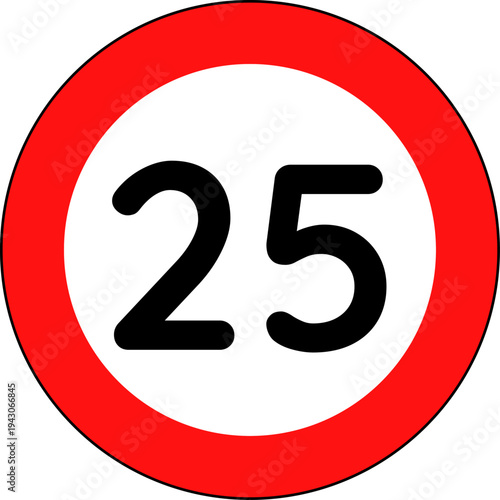 Speed Limit 25 Traffic Sign