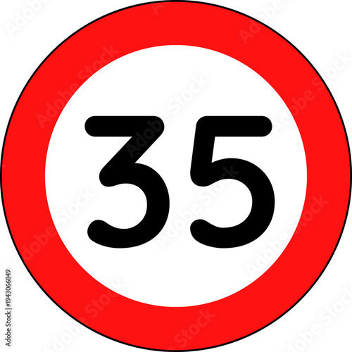 Speed Limit 35 Traffic Sign