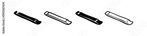 Hand-Drawn USB Drive Icons Set. Stylized Black and Outline Flash Memory Stick for Data Storage.
