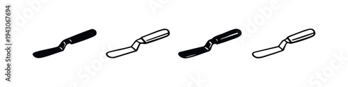 Garden Trowel Hand Tool Icons Set in Solid and Outline Styles