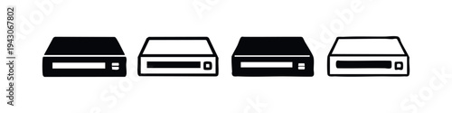 Minimalist Computer Case or Server Device Icons Set