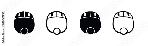 Upside Down Computer Mouse Device Icons Set