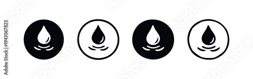 Water Drop and Ripple Icons Set