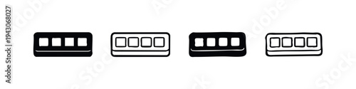 Row of Controls or Buttons Interface Icons Set