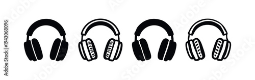 Over-Ear Headphones Audio Device Icon Set