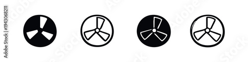 Fan Propeller Icon Set - Air Cooling and Ventilation Symbols