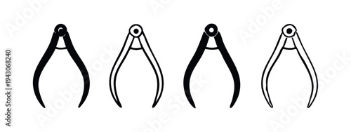 Divider Calipers Icon Set - Measurement and Drafting Tools