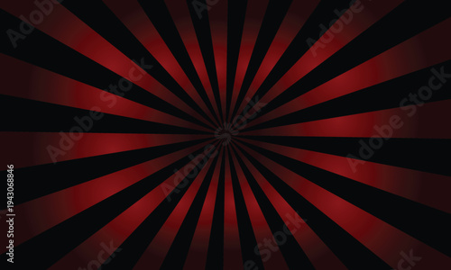 Radiating red and black lines emerge from a central point creating an exciting visual impact