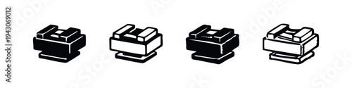 Hot shoe mount adapter icon set, camera accessory for external flash or microphone.