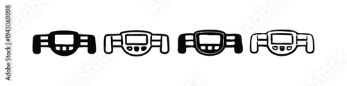 Retro Video Game Controller Icons Set. Gaming Joystick Vector Symbols for Classic Console and Player Entertainment.