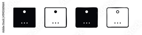 Minimalist Smart Speaker AI Assistant Icon Set. Home Tech Device Symbols.