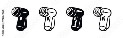 Fabric Shaver and Lint Remover Icons for Clothing Maintenance and Care