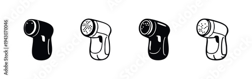 Portable Fabric Shaver and Lint Remover Icons Collection for Garments