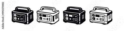 Portable Power Station Icon Set