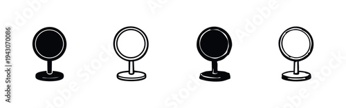 Oval Desktop Mirror Icon Set