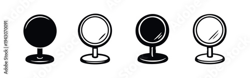 Elegant Oval Vanity Mirror Icon Set