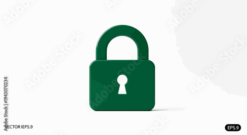 Green padlock icon symbolizing security, safety, privacy, and protection against unauthorized access