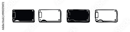 Minimalist Wallet or Card Holder Icons Set. Finance, Security, and Modern Lifestyle Symbols for Payments.