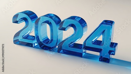 Gleaming translucent blue digits 