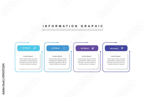 4 step infographic design. schedule concept with paper layout. can be used for workflow illustration