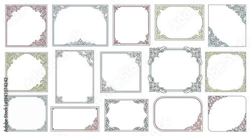 Elegant Decorative Frames with Floral Accents for Invitations and Design Projects.