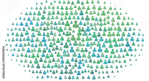 Diverse Crowd of People Icons Forming a United Group.
