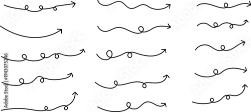 A collection of 15 unique hand drawn arrow designs and symbols