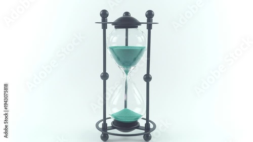 An Elegant Home Accessory In The Shape Of An Hourglass Made Of Metal And Gla