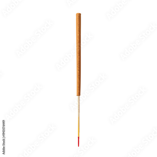 Classic corn dog on stick isolated on white background, golden brown deep-fried snack popular at fairs, carnivals, and fast food