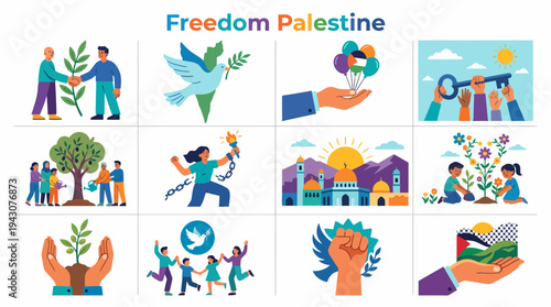 Freedom Palestine Collage - Peace, Hope, Unity