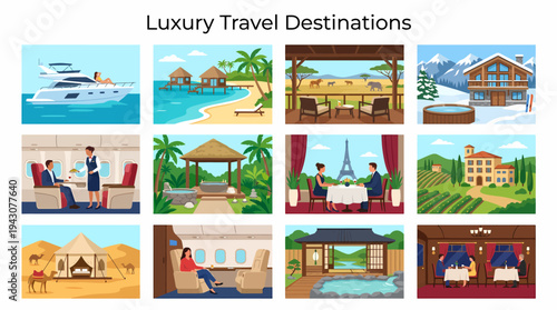Luxury Travel Destinations Collage - Vacation Lifestyle
