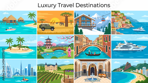 Luxury Travel Destinations Collage