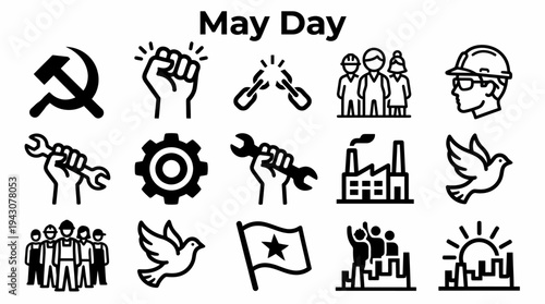 May Day Icons: Labor, Unity, and Revolution Symbols